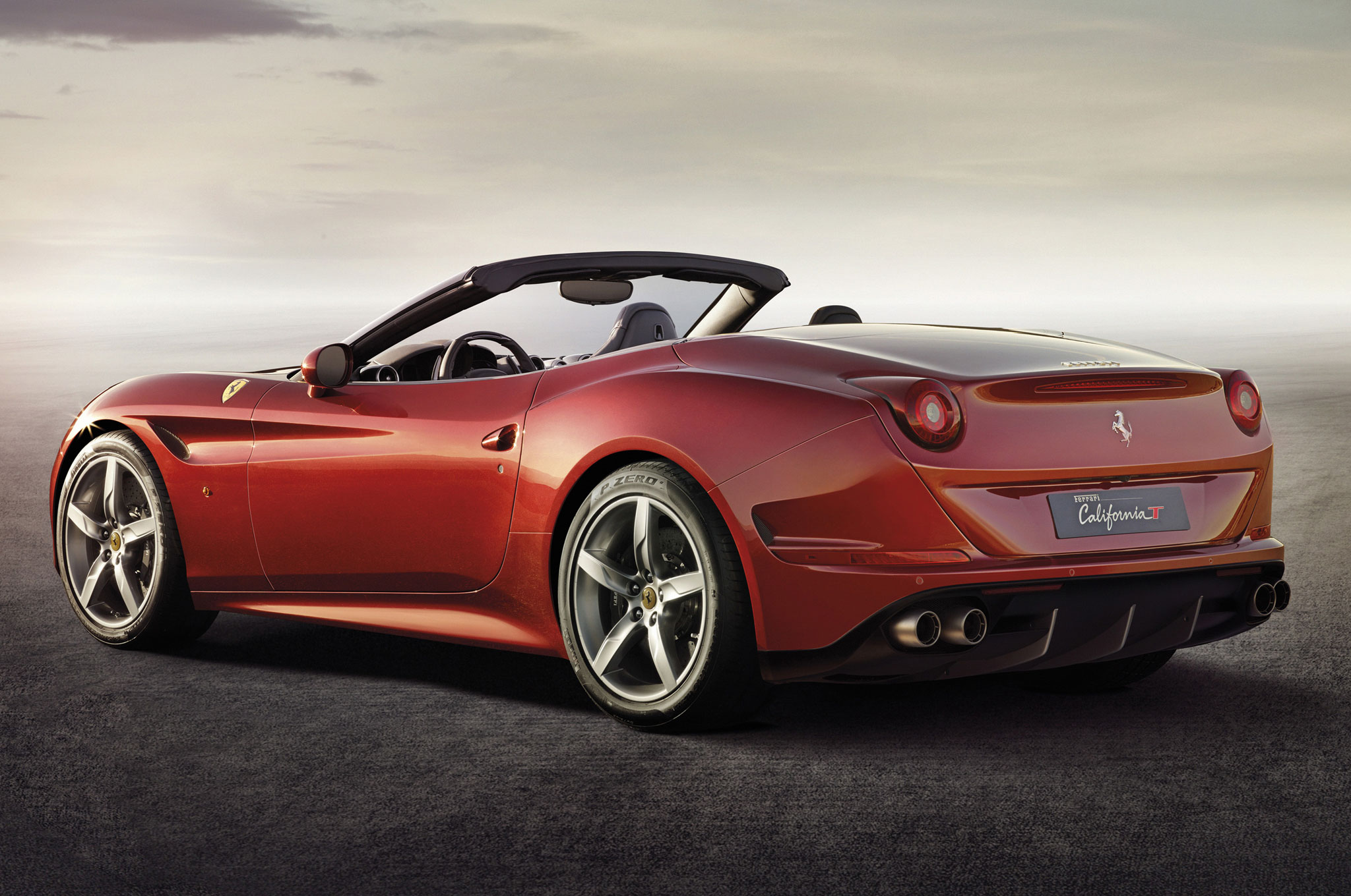 2015 ferrari california t rear three quarters view