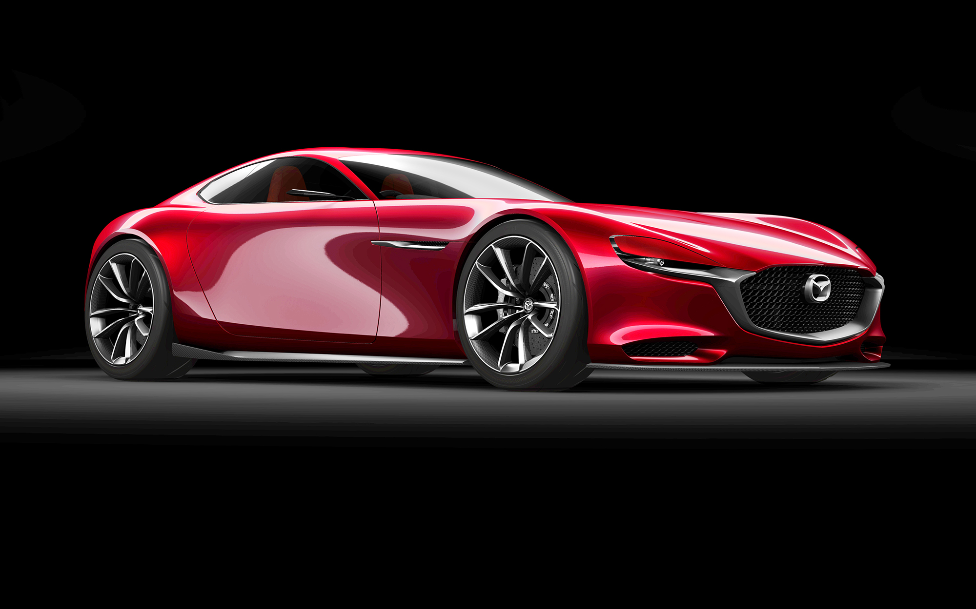 спортивный желтый автомобиль Mazda RX-Vision концепт бесплатно