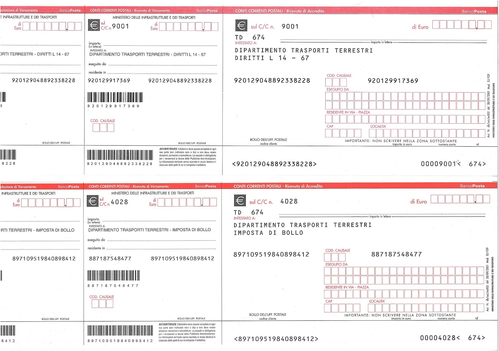 Come compilare bollettino intestazione bollettini rinnovo Come compilare bollettino intestazione bollettini rinnovo