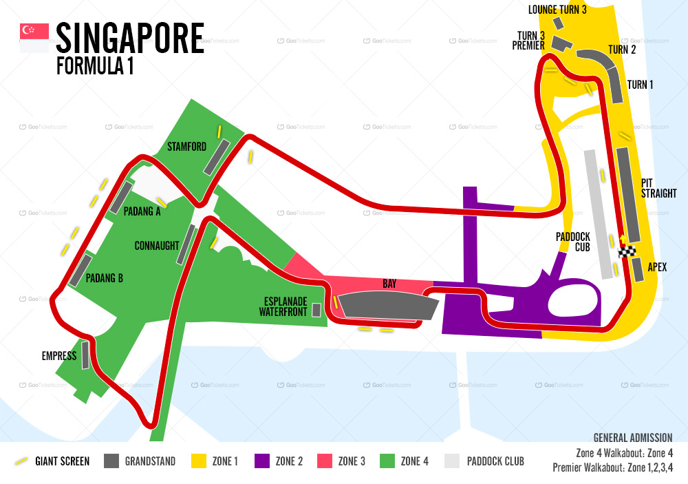 zone biglietti Gran Premio di Singapore 2019