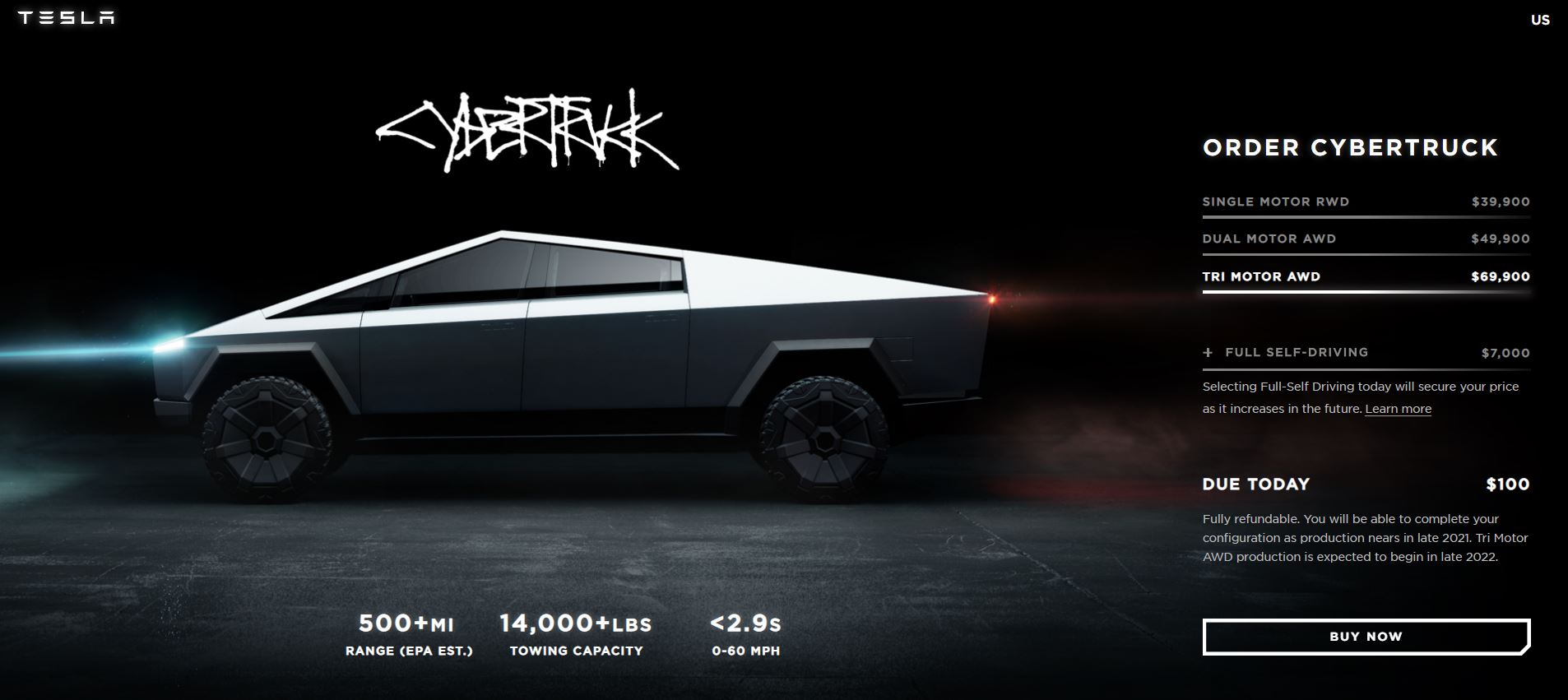 Tesla Cybertruck online