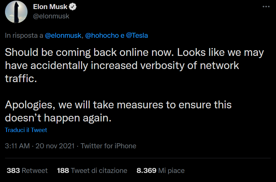 un guasto al server ha bloccato migliaia di Tesla cause