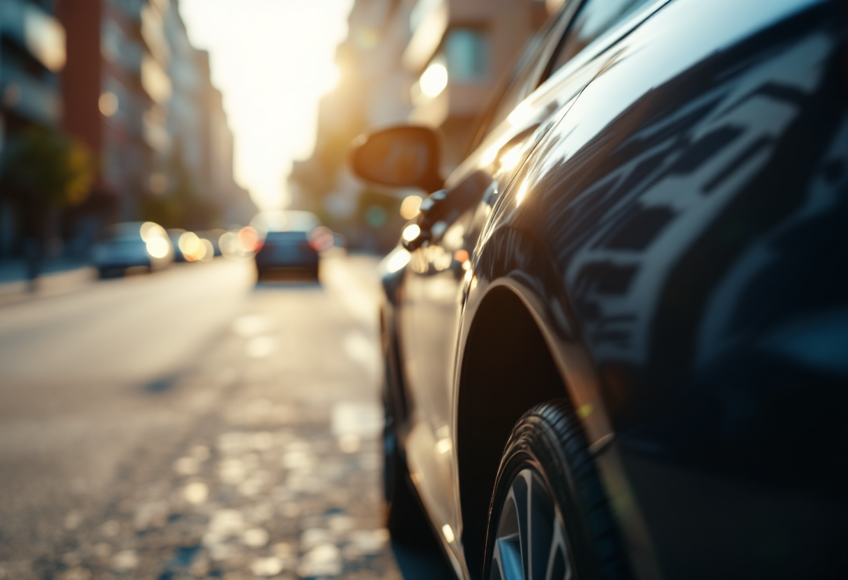 Cinture di sicurezza in auto con focus sulla sicurezza stradale