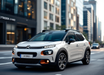 Nuova Citroen C3 Hybrid in un paesaggio urbano