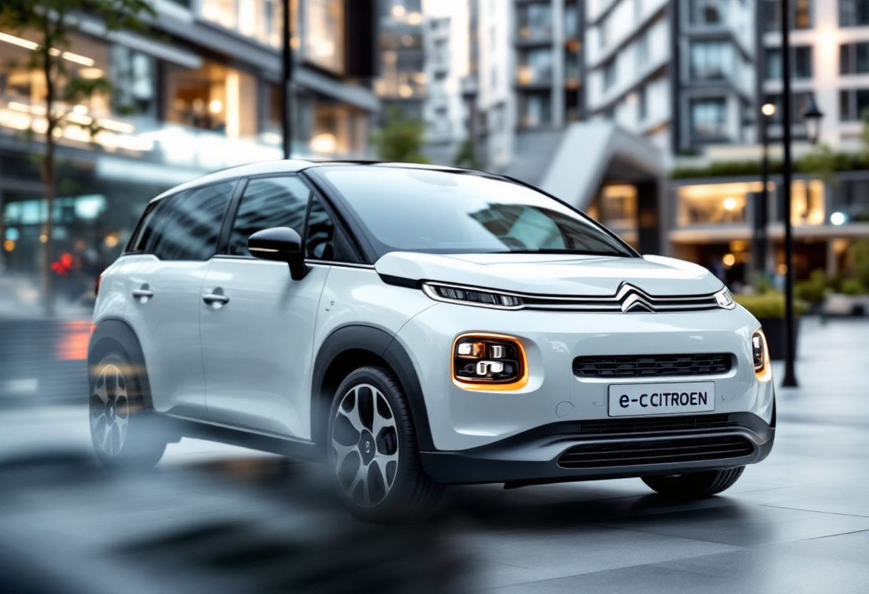 Citroen e-C3, nuova city car elettrica in movimento