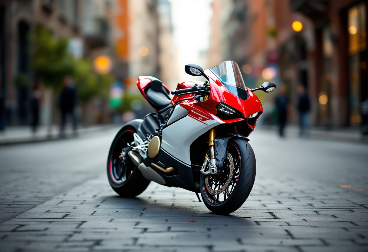 Ducati Panigale V4 Tricolore in esposizione