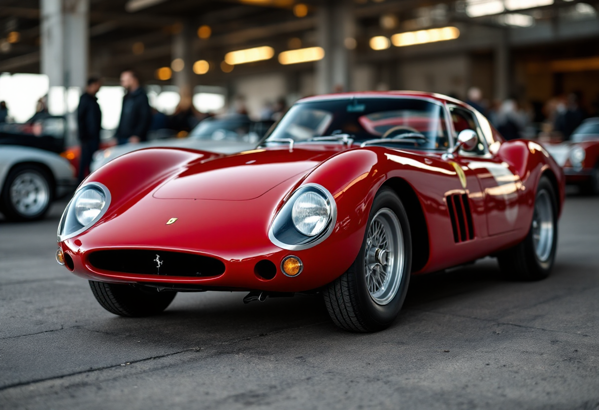 Ferrari 250 LM in pista durante una gara storica