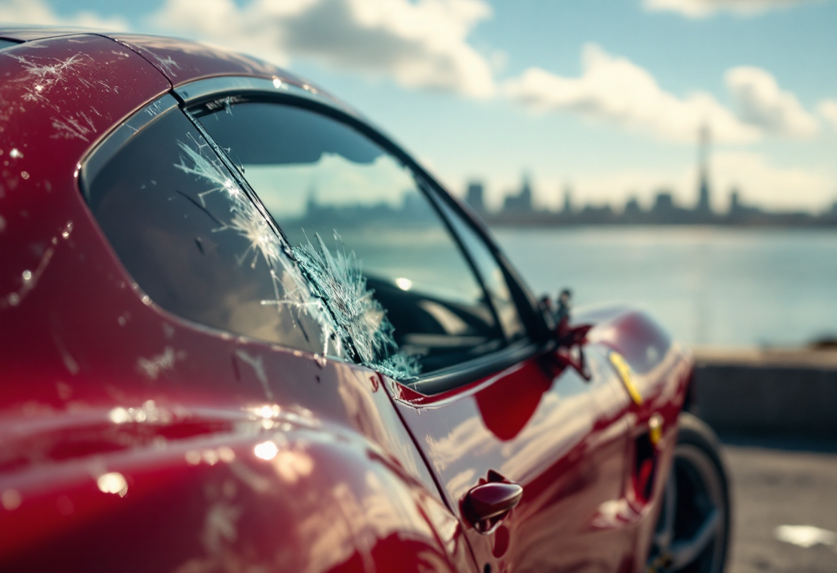 Ferrari Portofino coinvolta in un incidente nella baia