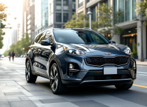 Kia Sportage GPL in un paesaggio urbano moderno