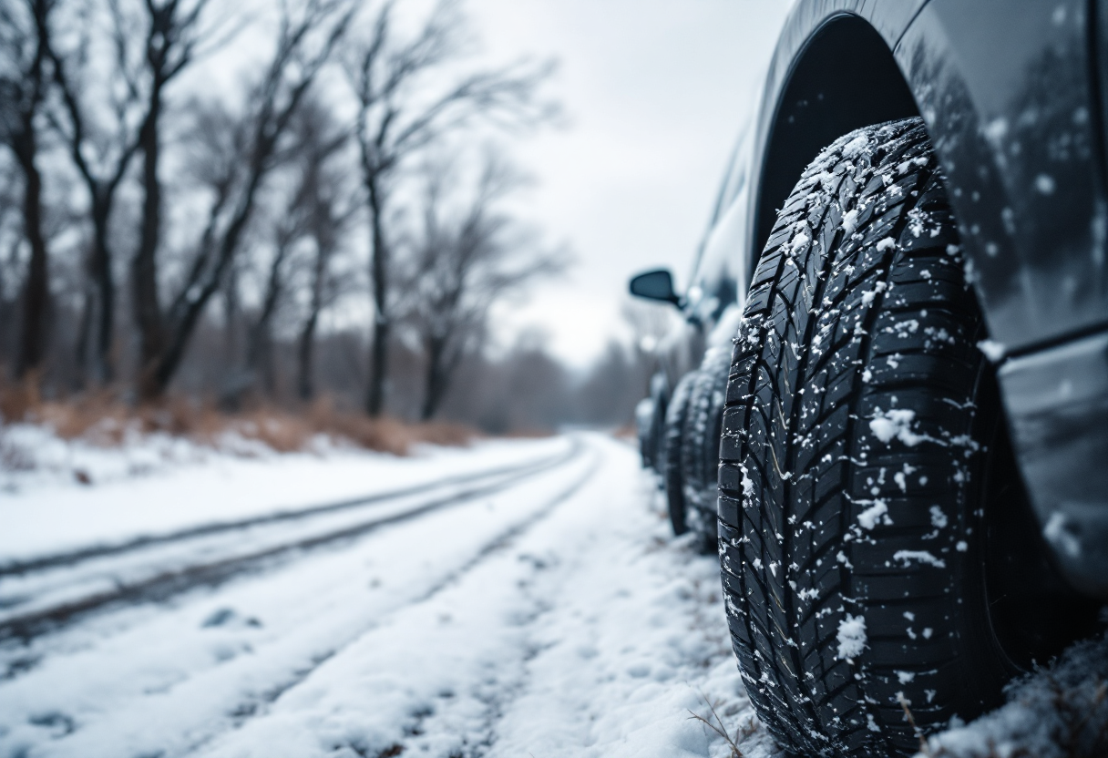 Controllo della pressione delle gomme in inverno
