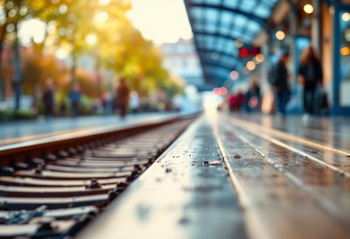 Immagine di un treno in stazione durante uno sciopero