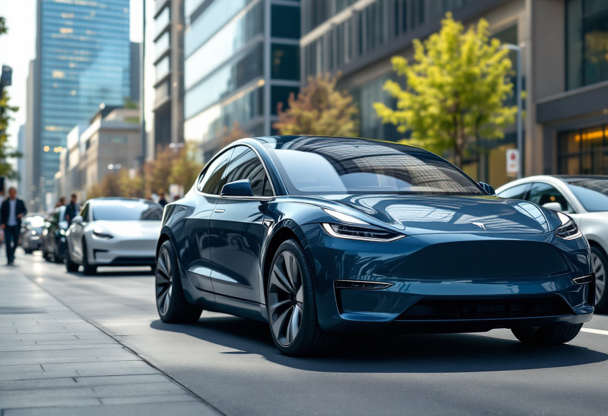 Immagine della Tesla Model Q con dettagli futuristici