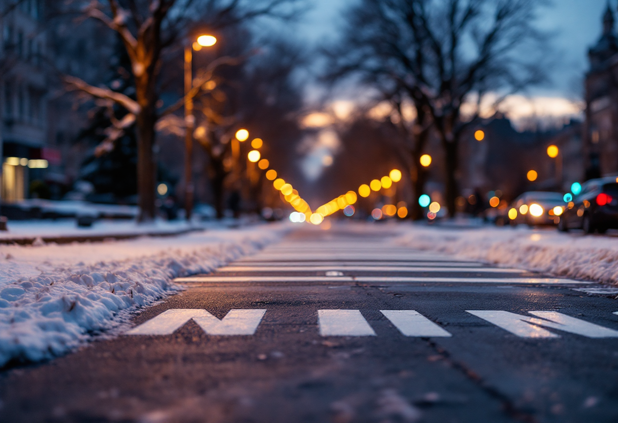 Pedoni visibili in inverno grazie a segnali e illuminazione