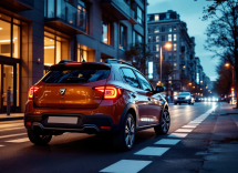 Dacia Sandero con motore innovativo in un paesaggio urbano
