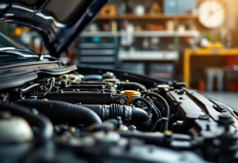 Auto con olio in eccesso nel motore