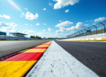 Lewis Hamilton al volante di una Ferrari in pista