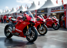 Marc Marquez in sella alla Ducati durante una gara