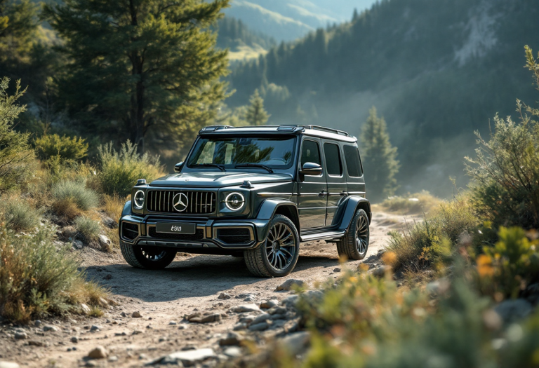 Mercedes G 580 EQ in un paesaggio fuoristrada elettrico