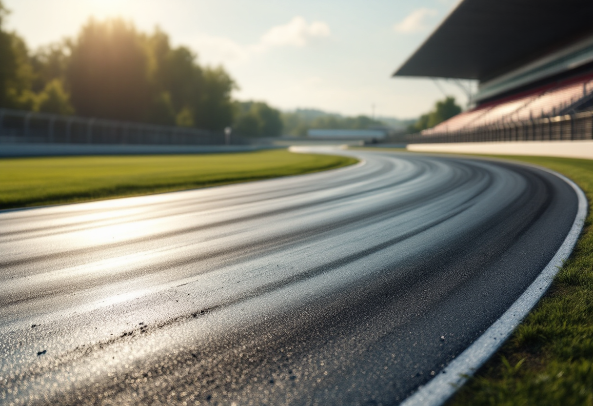 Pilota di Formula 1 in azione durante una gara