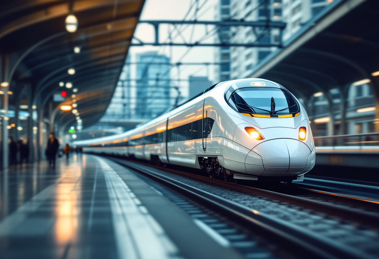 Treno ad alta velocità in corsa in Italia