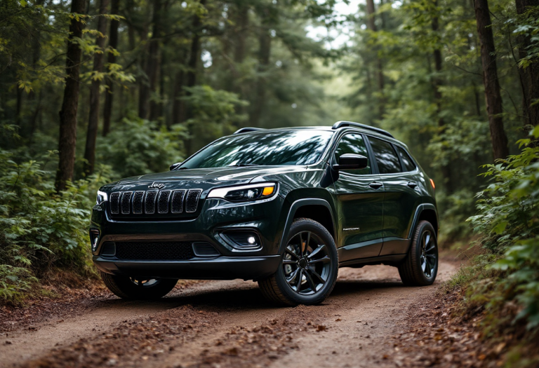 Immagine della nuova Jeep Cherokee 2024 in un paesaggio urbano