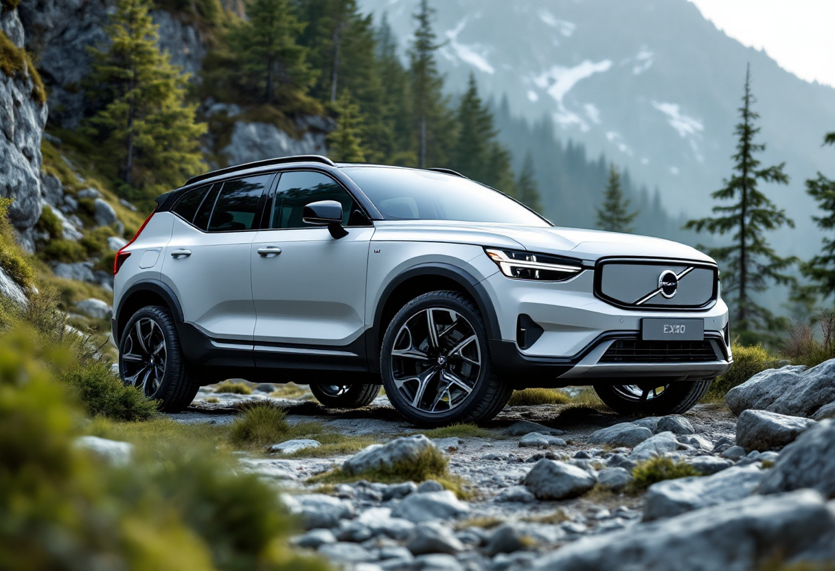 Volvo EX30 Cross Country in un paesaggio avventuroso