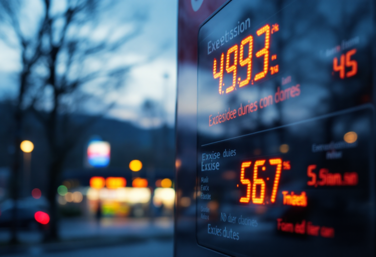 Grafico sulle accise dei carburanti in Italia