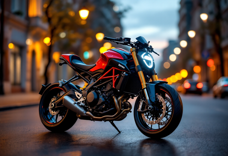 Aprilia Tuono 457 in azione su strada