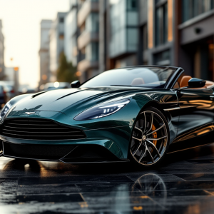 Aston Martin Vanquish Volante in un paesaggio urbano