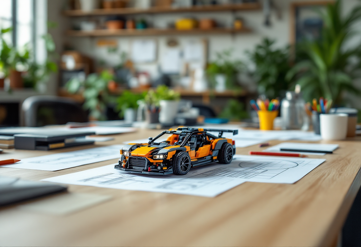 Modello di auto LEGO che rappresenta innovazione e design