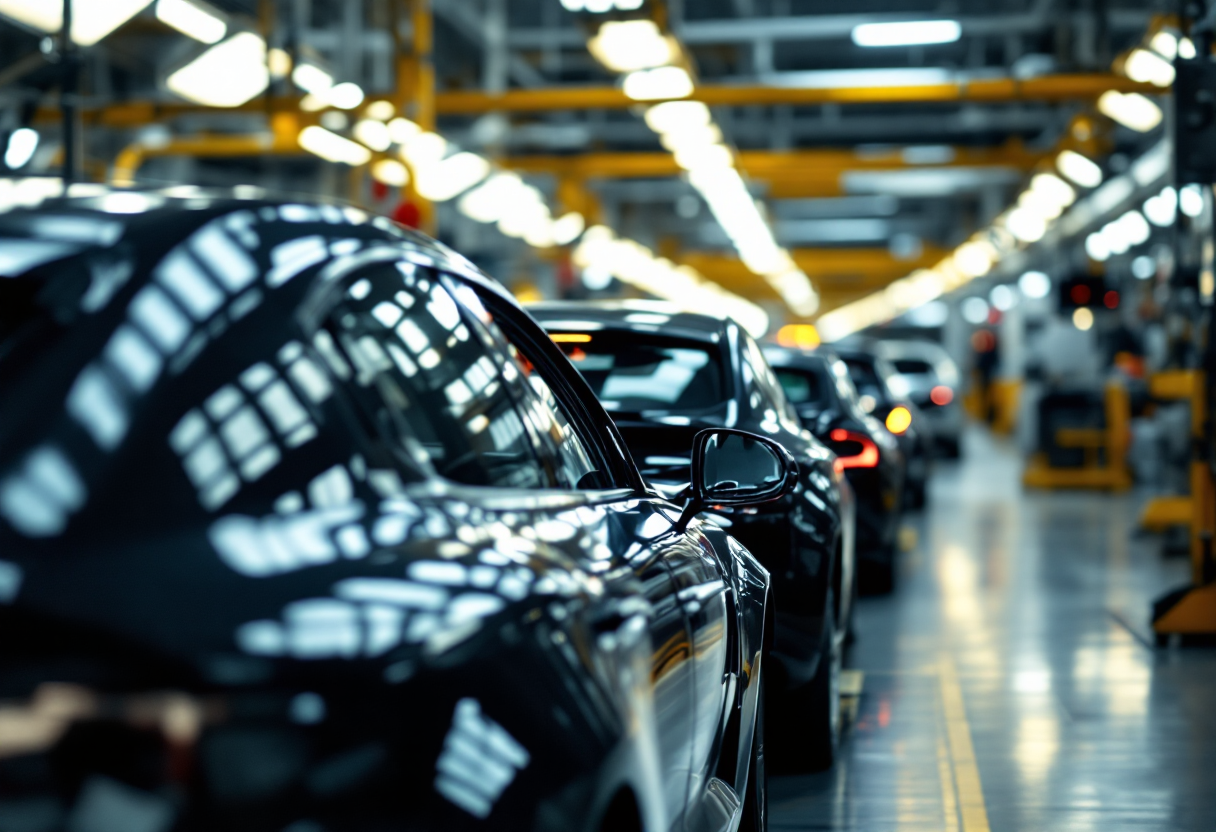 Automobili in esposizione simbolo di accordo commerciale
