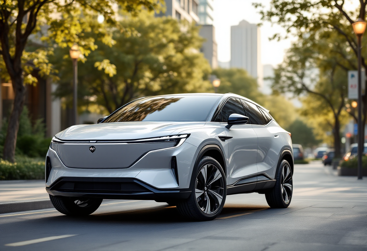 BYD Tang, SUV elettrico a 7 posti, in un paesaggio italiano