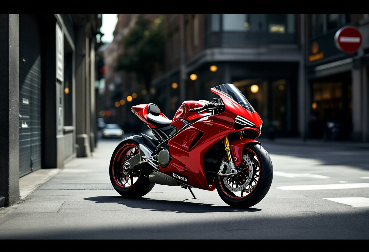 Bimota KB998 Rimini in esposizione con design elegante