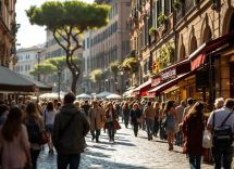 Immagine del blocco del traffico a Roma durante una domenica ecologica
