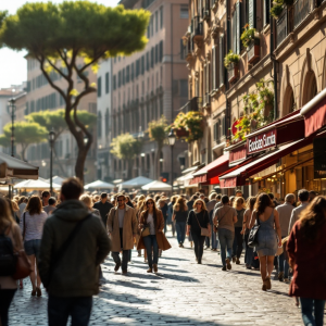 Immagine del blocco del traffico a Roma durante una domenica ecologica