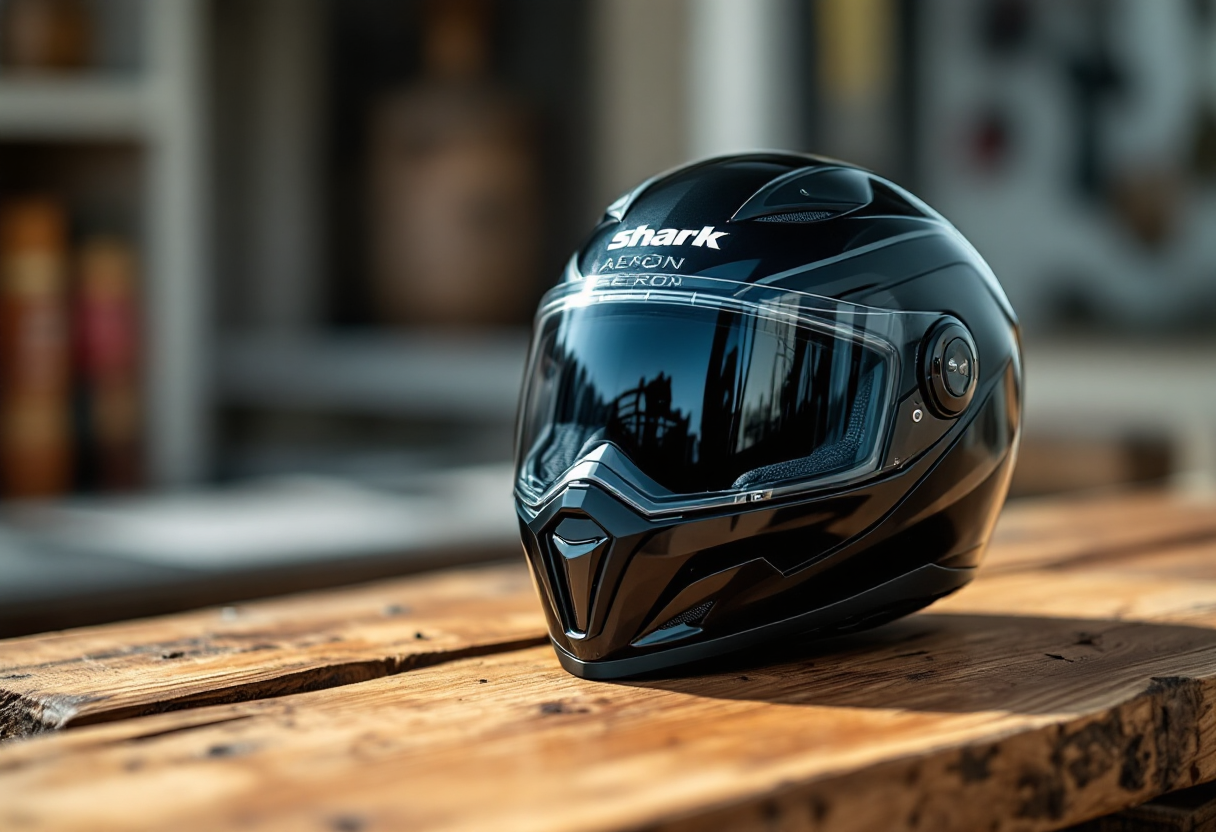 Casco Shark Aeron per motociclisti in azione