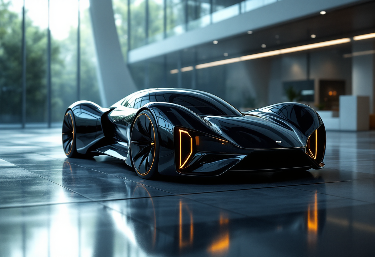 Concept car futuristica con design innovativo e sostenibile