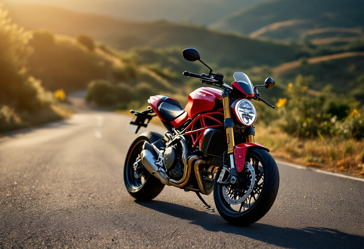 Ducati Streetfighter V2 2025 in azione su strada