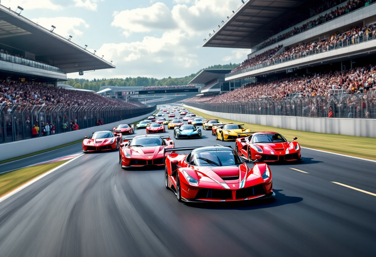 Auto Ferrari in gara durante il Challenge Europe 2025