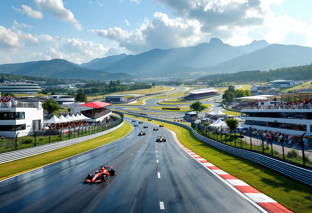 Immagine della stagione 2025 di Formula 1 con auto da corsa