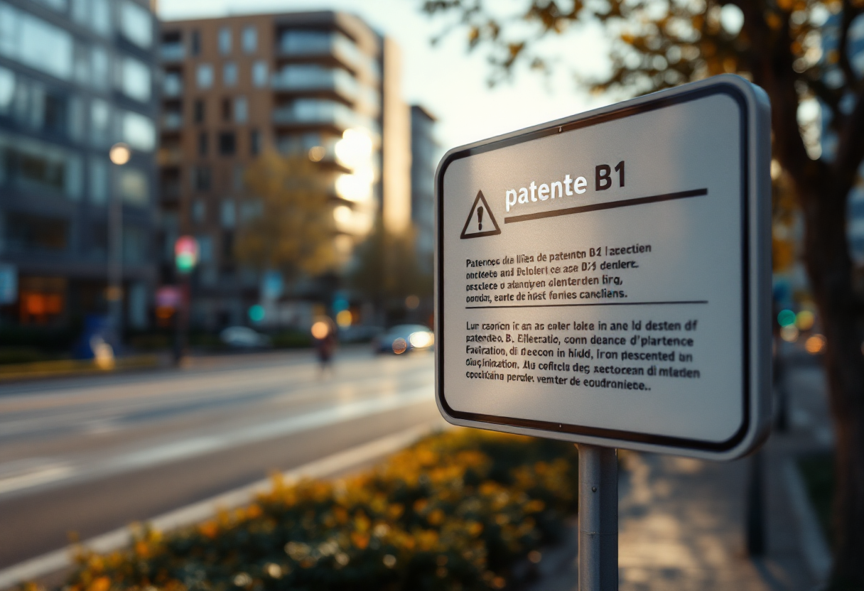 Immagine informativa sulla patente B1 e requisiti