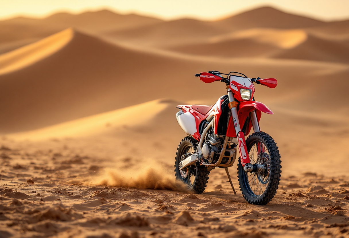 Honda CRF450RX Rally 2026 in azione nel deserto