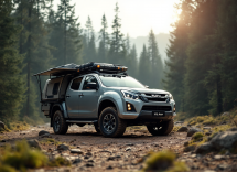 Isuzu D-Max Basecamp in un paesaggio naturale per campeggio
