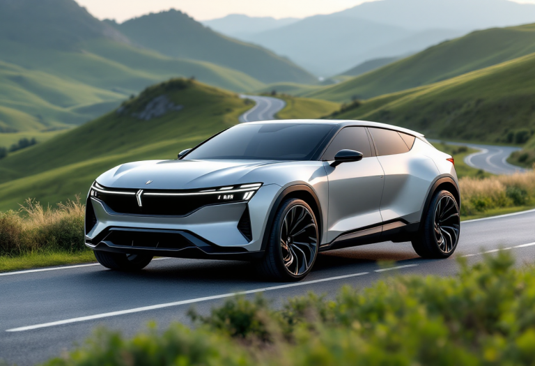 KGM Actyon SUV in un paesaggio urbano moderno