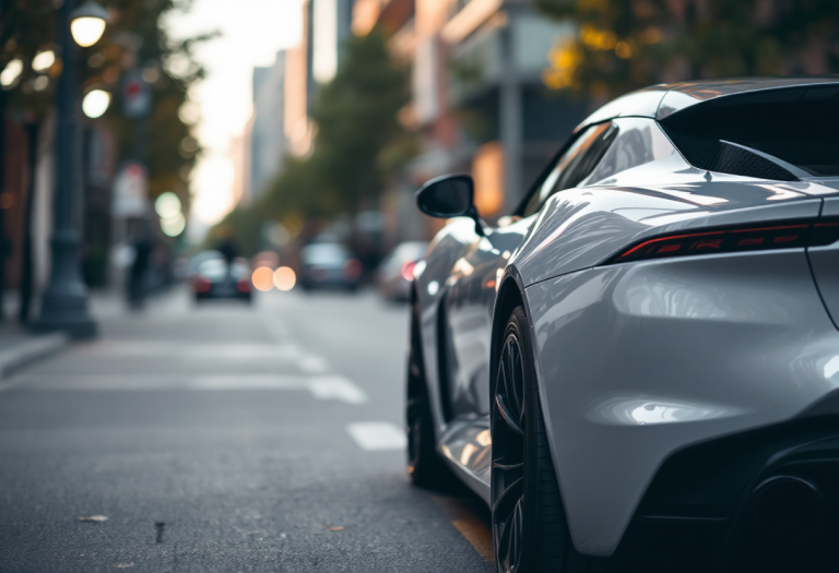 Lotus Emira Turbo SE in un paesaggio urbano