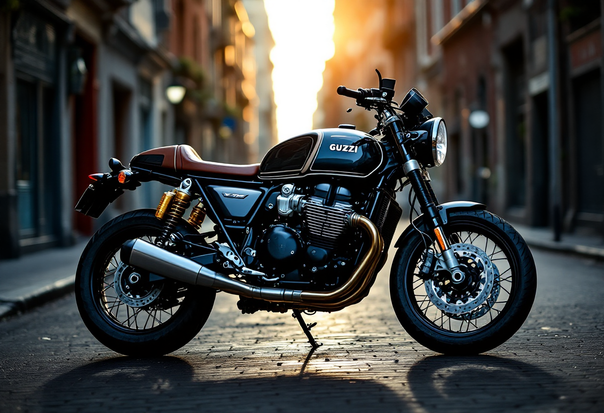 Moto Guzzi V7 Sport in un paesaggio italiano