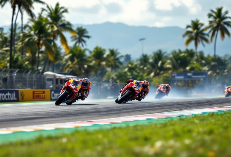 Piloti MotoGp in azione al Gran Premio della Thailandia 2025