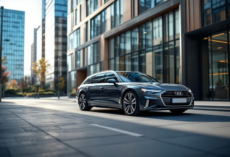 Audi A6 Avant in movimento su strada
