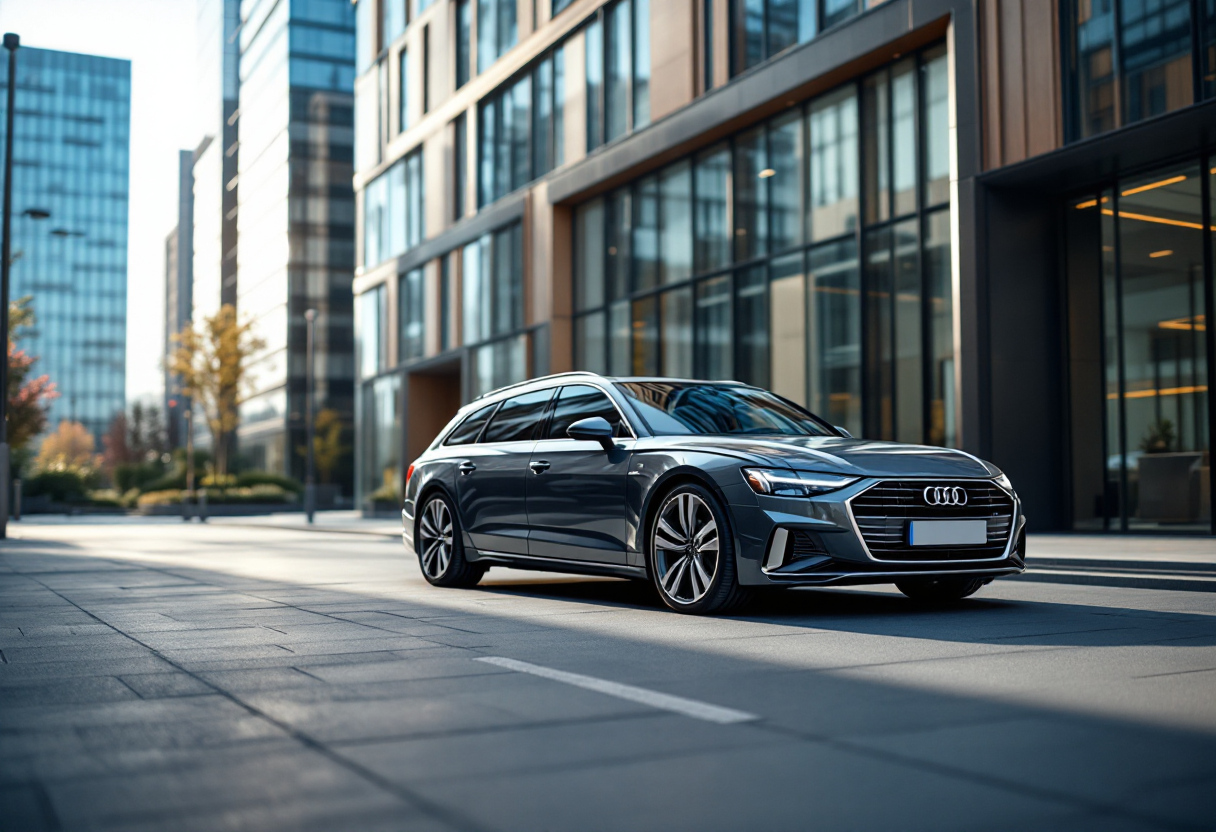 Audi A6 Avant in movimento su strada
