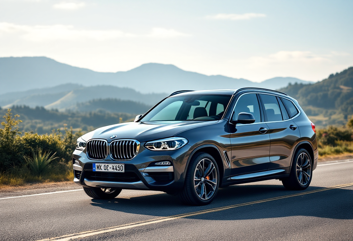 BMW X3 40d xDrive in movimento su strada